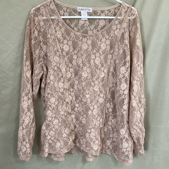 Sillouettes lace 2X top champagne - Picture 1 of 4